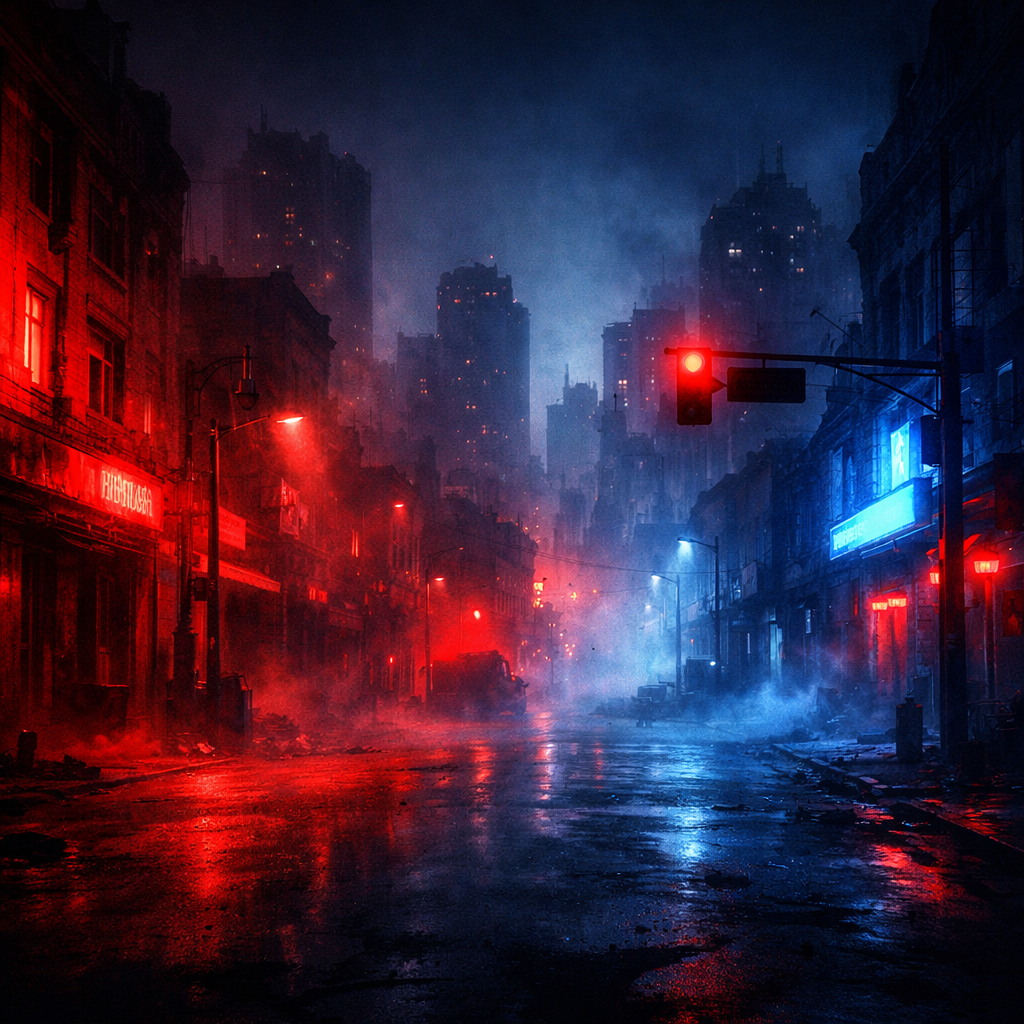 荒廃した都市をイメージしたイラスト